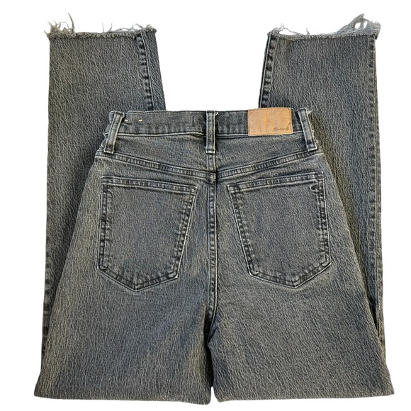 Madewell Perfect Vintage Straight Jeans Womens 25 High Rise Raw Hem Lunar Wash - Picture 5 of 13